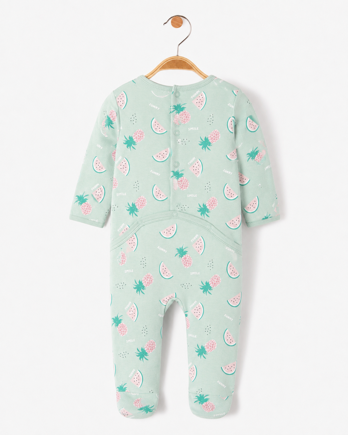 GÉMO Baby Fruit Print Footed Sleepsuit – Mint Green