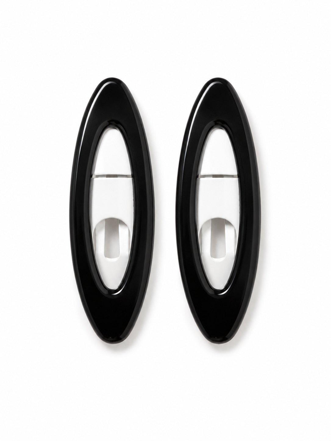 Mibella Basic Oval Snap Hair Clips – Black (2 Pack)