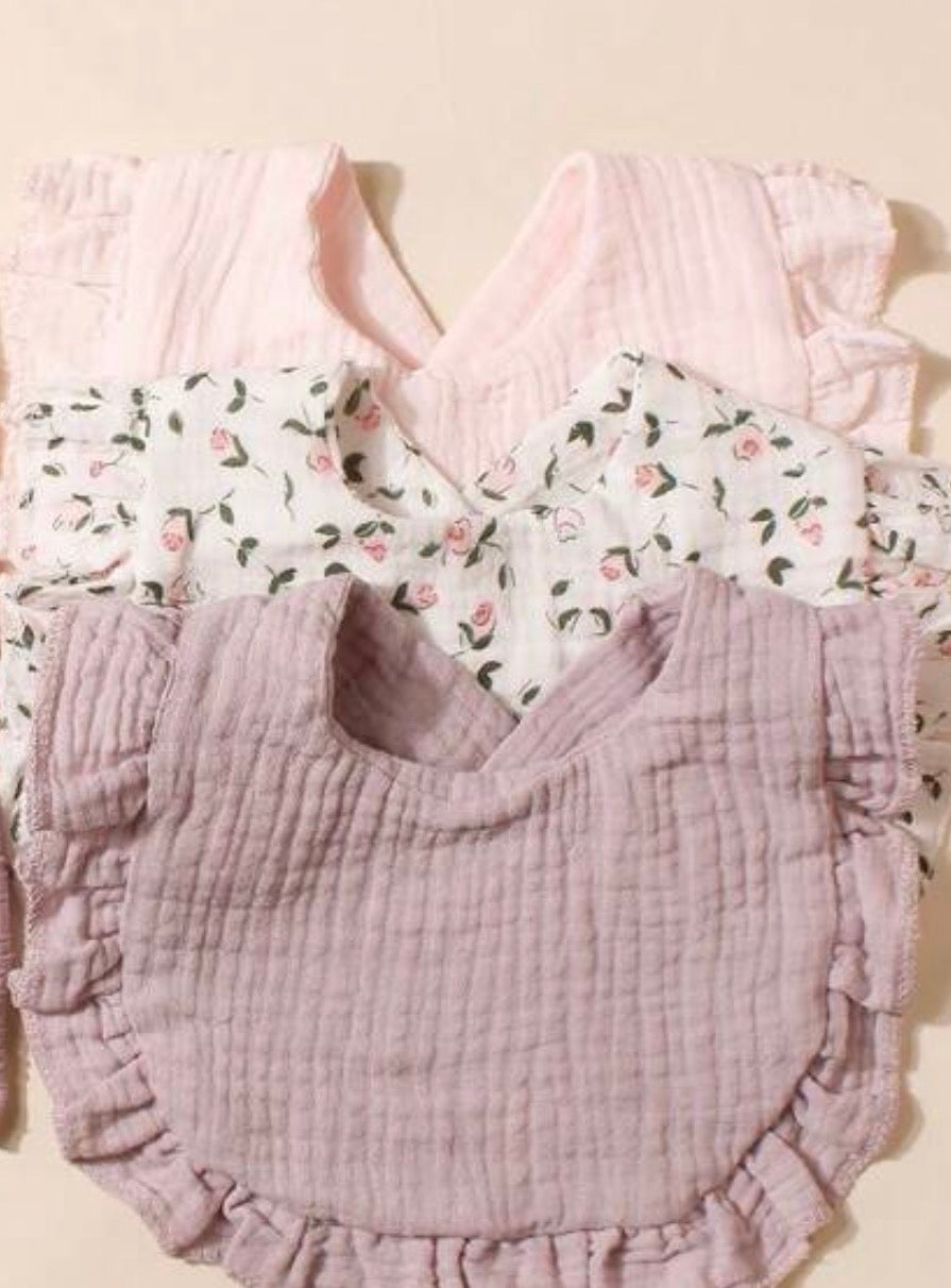 Muslin Neutral Bibs Set – 3 Pack