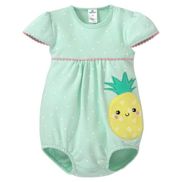 Pineapple Baby Bubble Romper – Mint Green