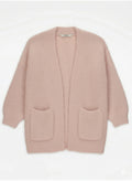 Pink Knitted Longline Cardigan