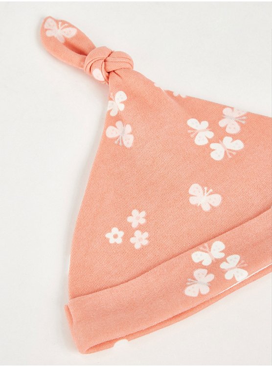 Pink Floral Baby Hat – 2 Pack
