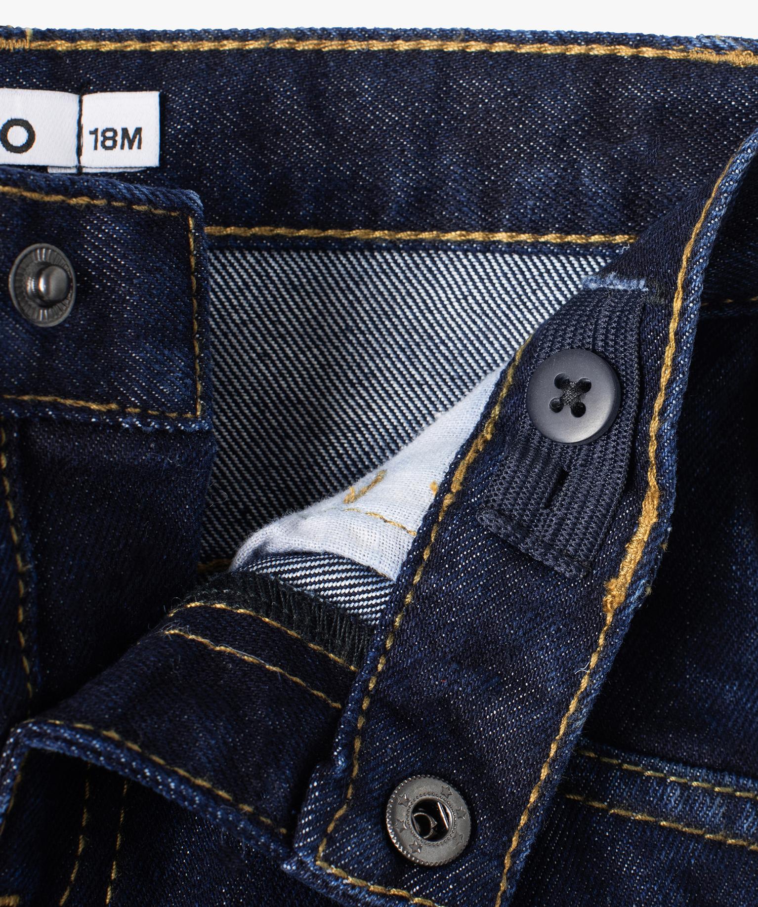 Gémo Baby Boy Straight-Leg Raw Denim Jeans – Adjustable Waist