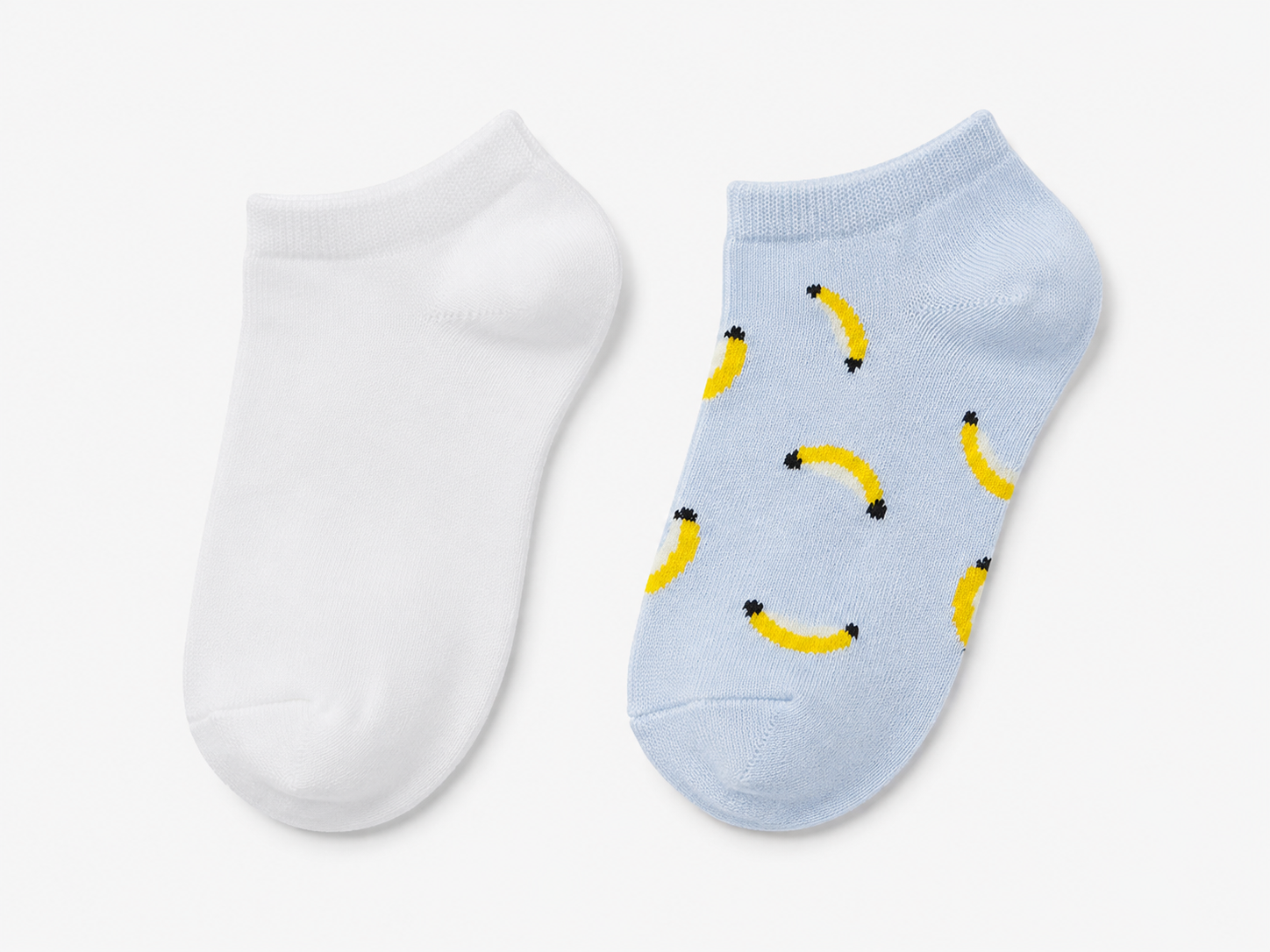 Lupilu Boys Cotton Ankle Socks – Variety 2 Pack | Banana, Dog, Stars & Plain