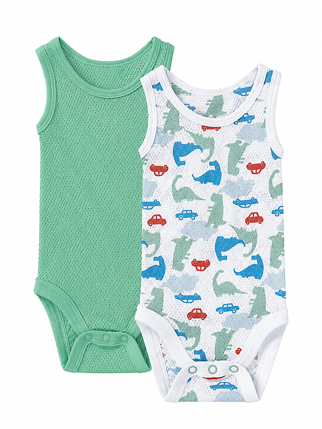 Baby Boy Sleeveless Bodysuits – 2 Pack