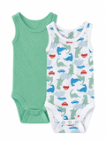 Baby Boy Sleeveless Bodysuits – 2 Pack