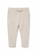 C&A Baby Girl Classic Ecru Trousers with Bow Detail
