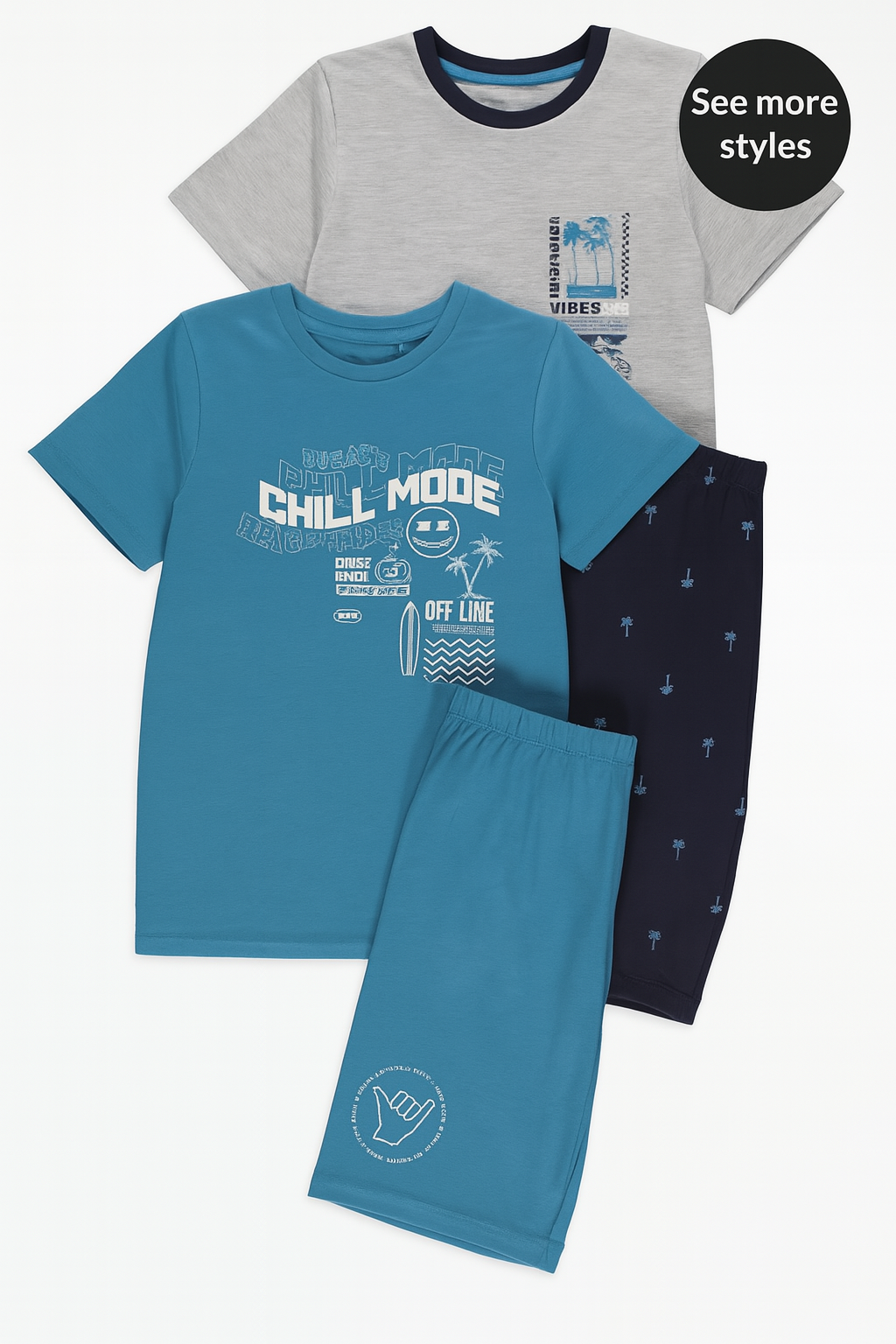 Chill Mode Skull Print Short Pyjamas – 2 Pack