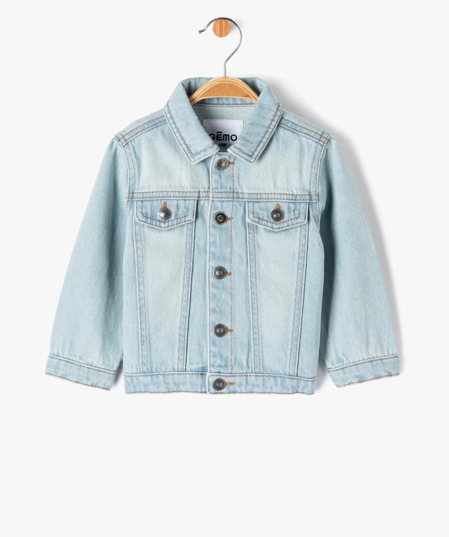GÉMO Baby Boys Denim Jacket – Light Washed Blue