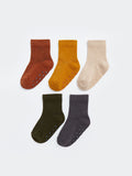 Basic Baby Boy Grip Socks – 5-Pack (Neutral Earth Tones)