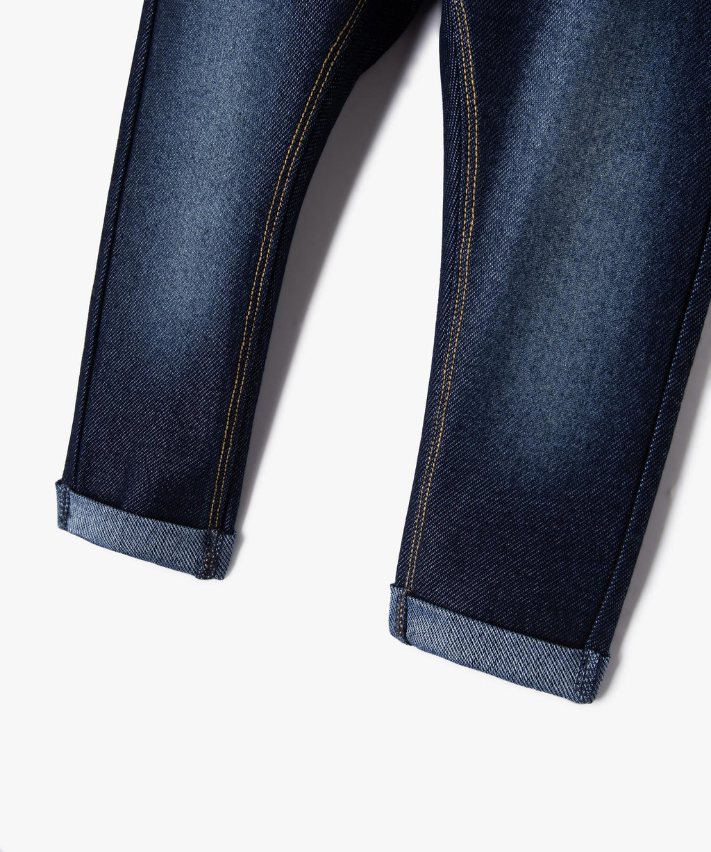 GÉMO Baby Girl Raw Denim Jeggings – Adjustable Waist