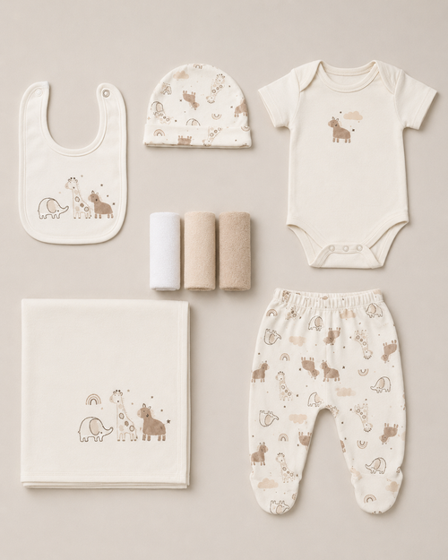 Baby 7-Piece Layette Gift Set – Color Variety
