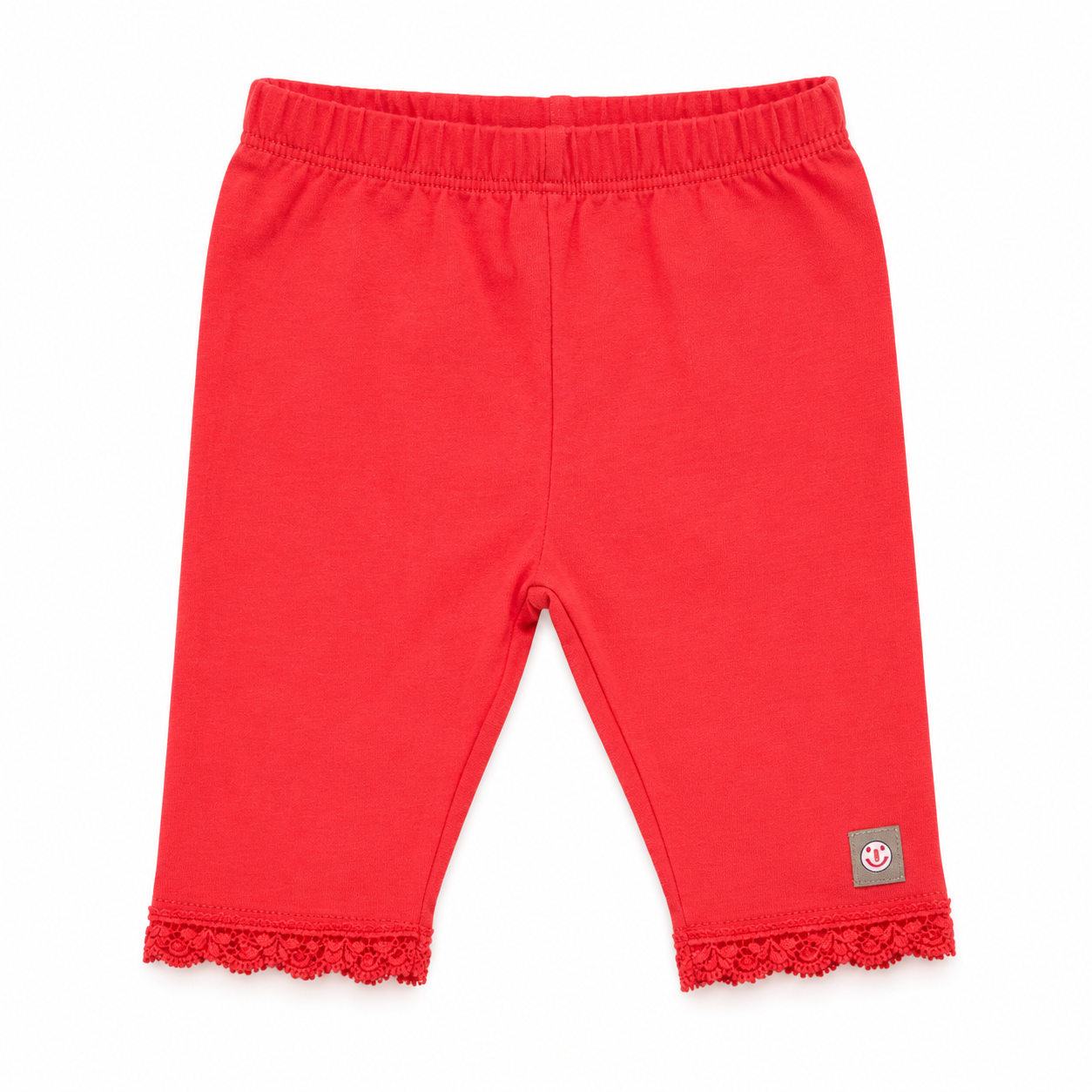 Girls’ Short Leggings with Lace Hem