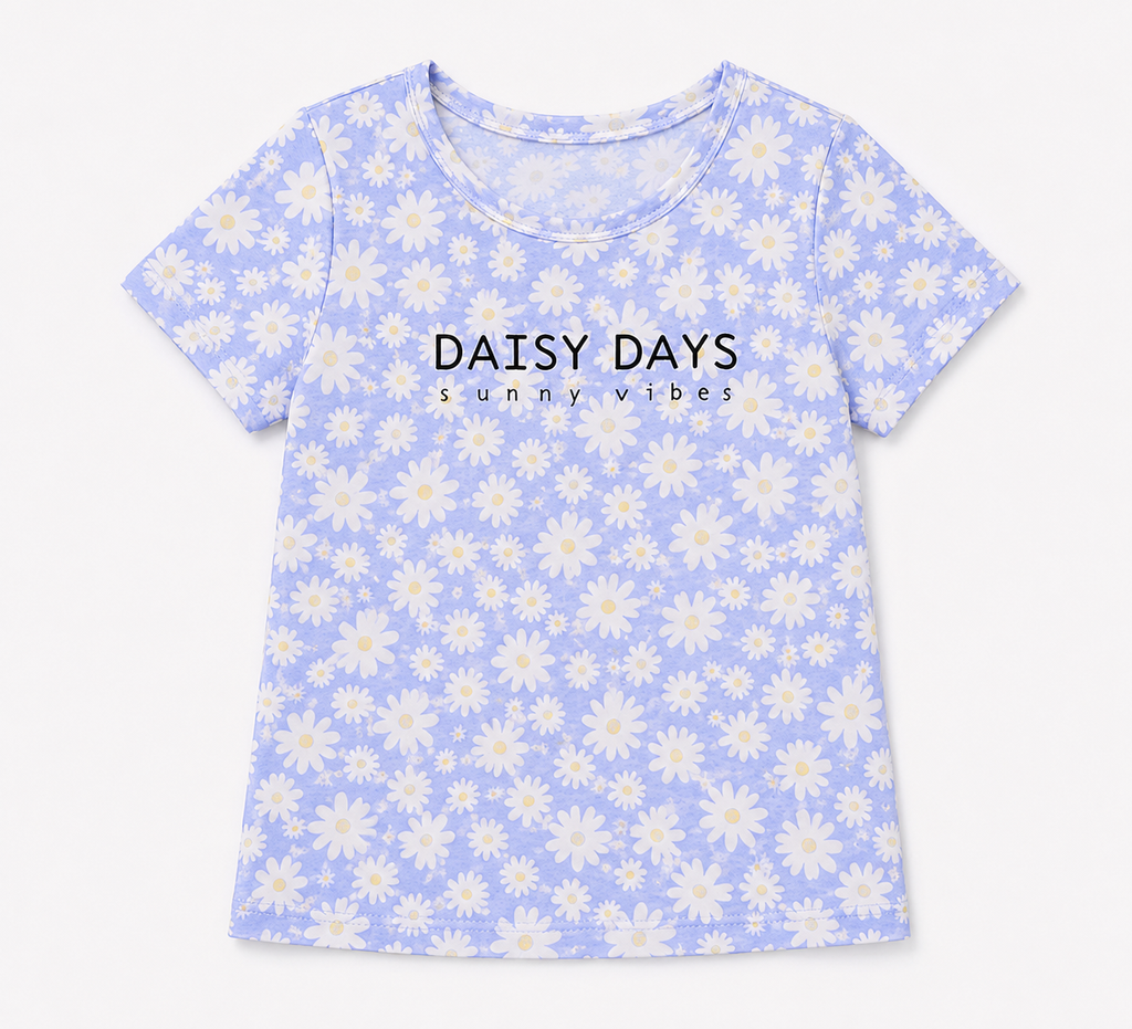 Alive Girls Daisy Print Side Tie Top
