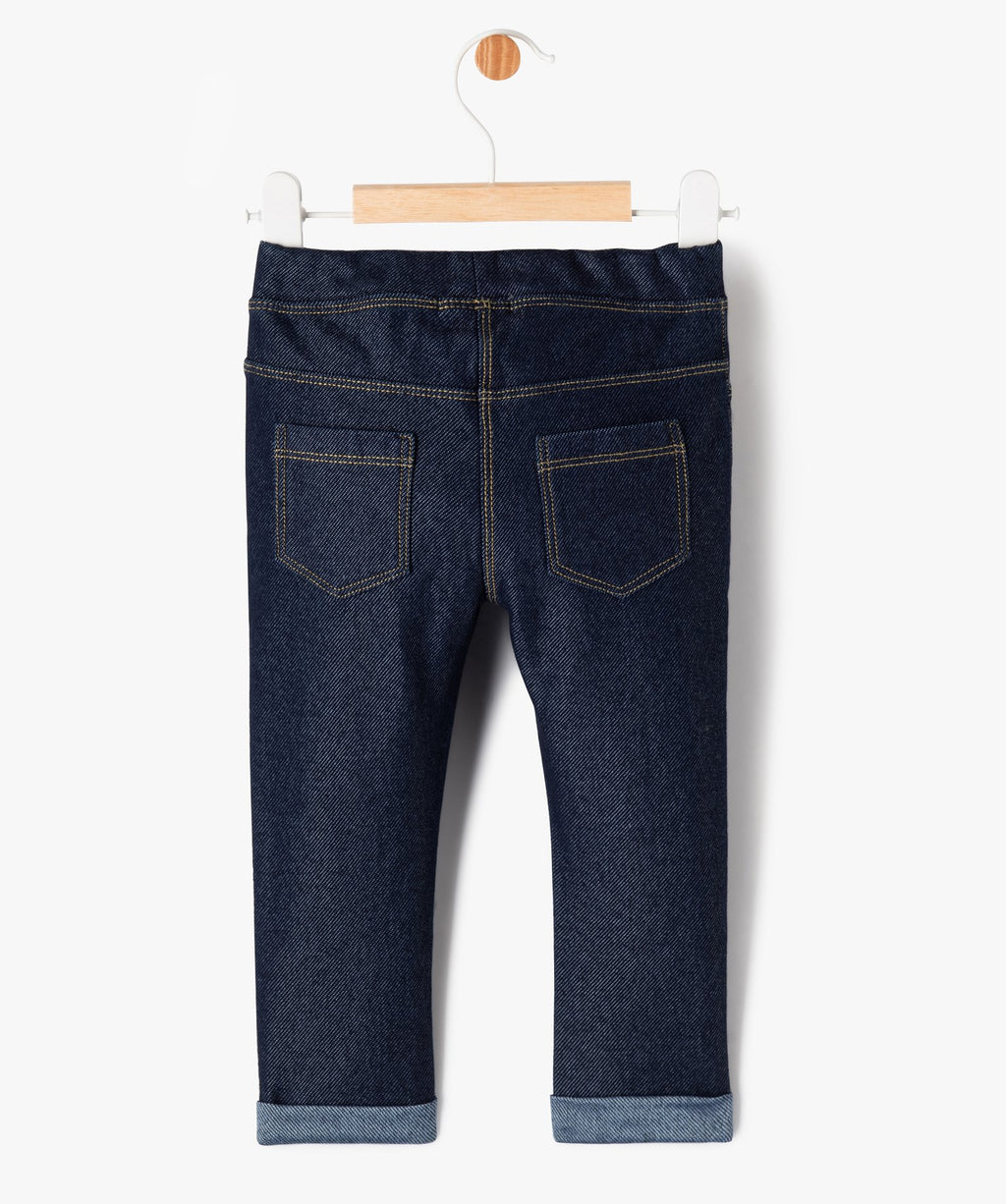 GÉMO Baby Girl Raw Denim Jeggings – Adjustable Waist