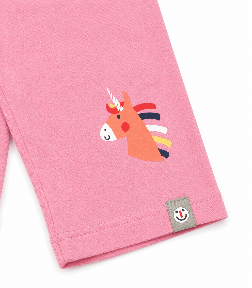 Baby Girl Pink Unicorn Cycling Shorts