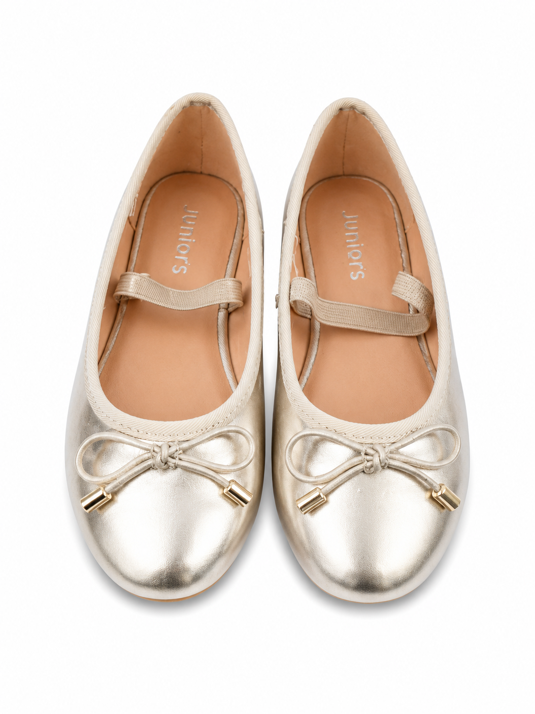 Juniors Girls Metallic silver Ballet Flats –