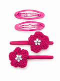 Zara Girls Hair Clips Set – Floral Snap Clips