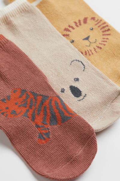 Animal Print Cotton Socks – 5 Pack