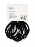 H&M Basic Hair Elastics – Black (10 Pack)