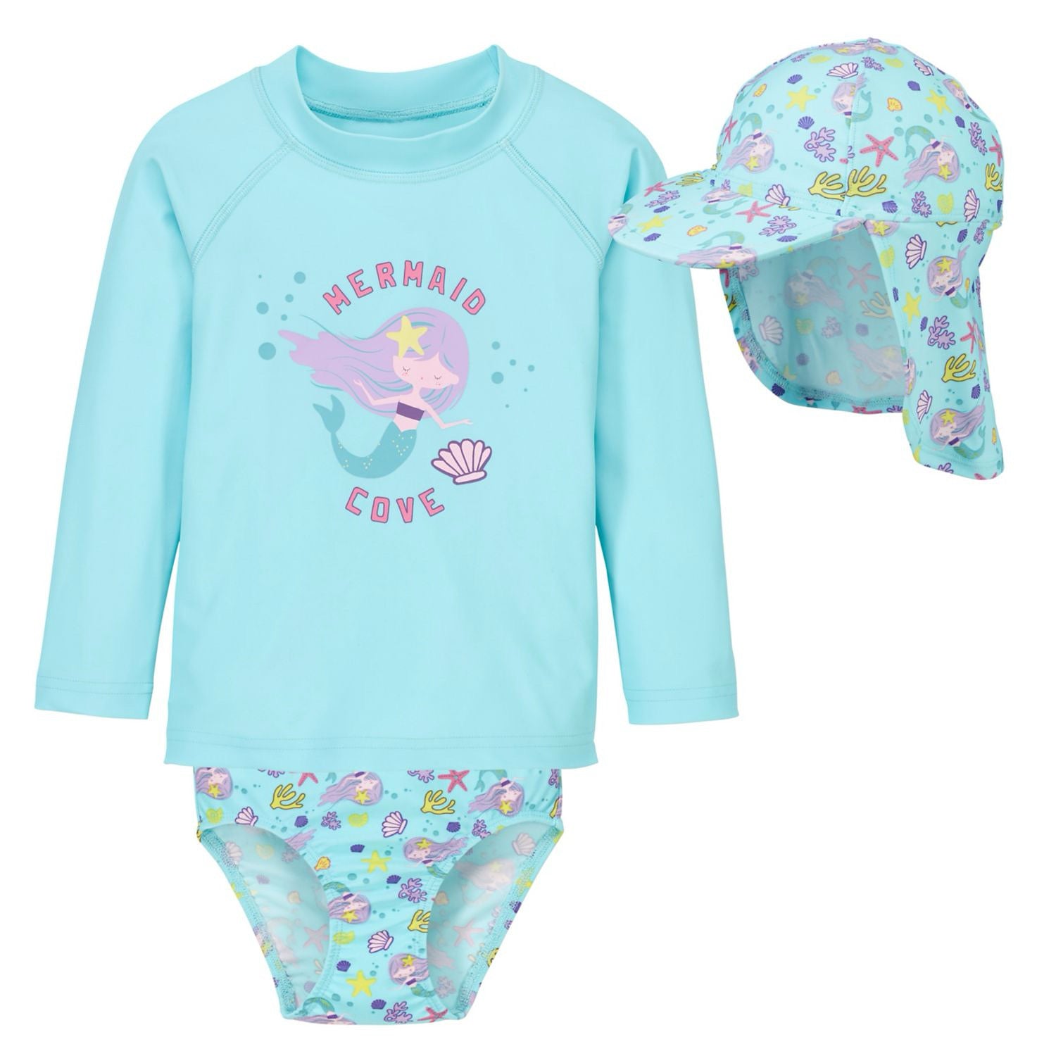Alive Mermaid UV Swim Set with Sun Hat – 3 Piece