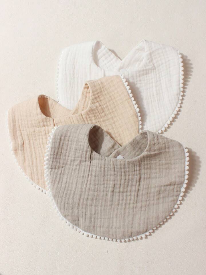 Muslin Neutral Bibs Set – 3 Pack