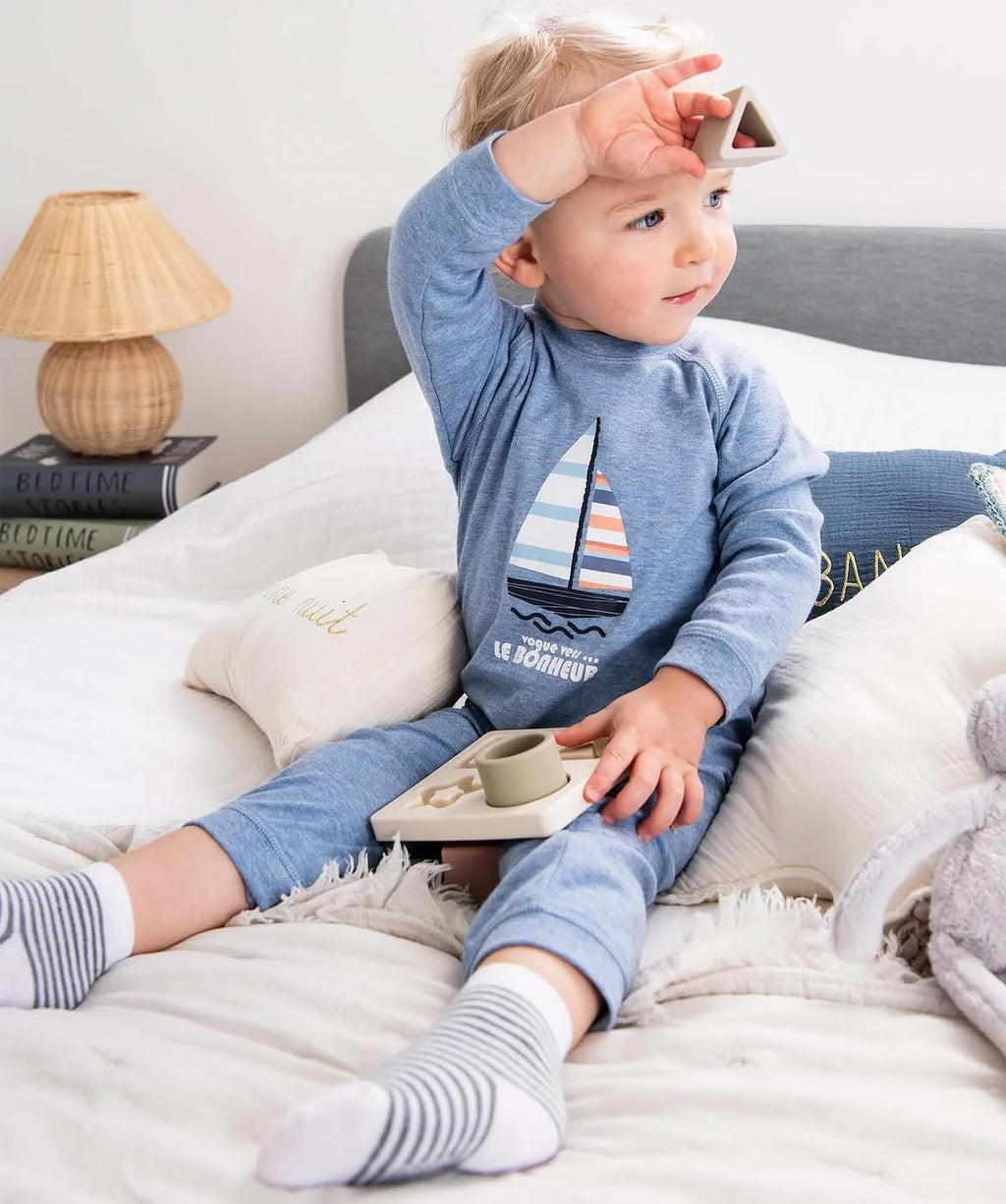 GÉMO Baby Sailboat Print Romper – Blue