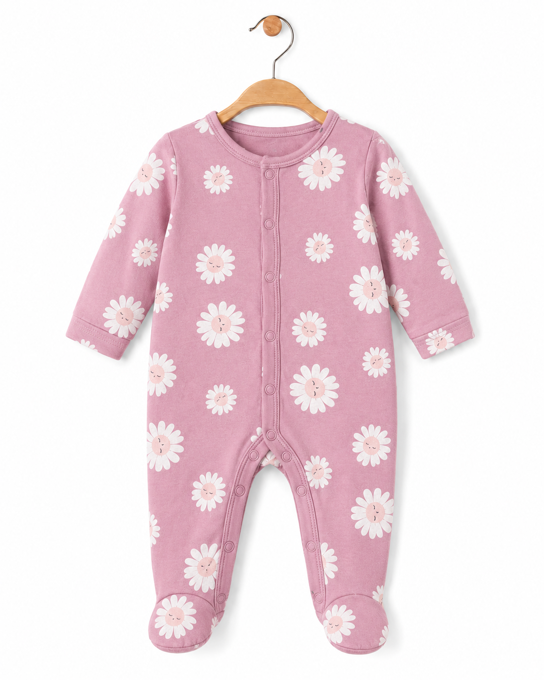GÉMO Baby Pink Daisy Print Sleepsuit – 3 Months