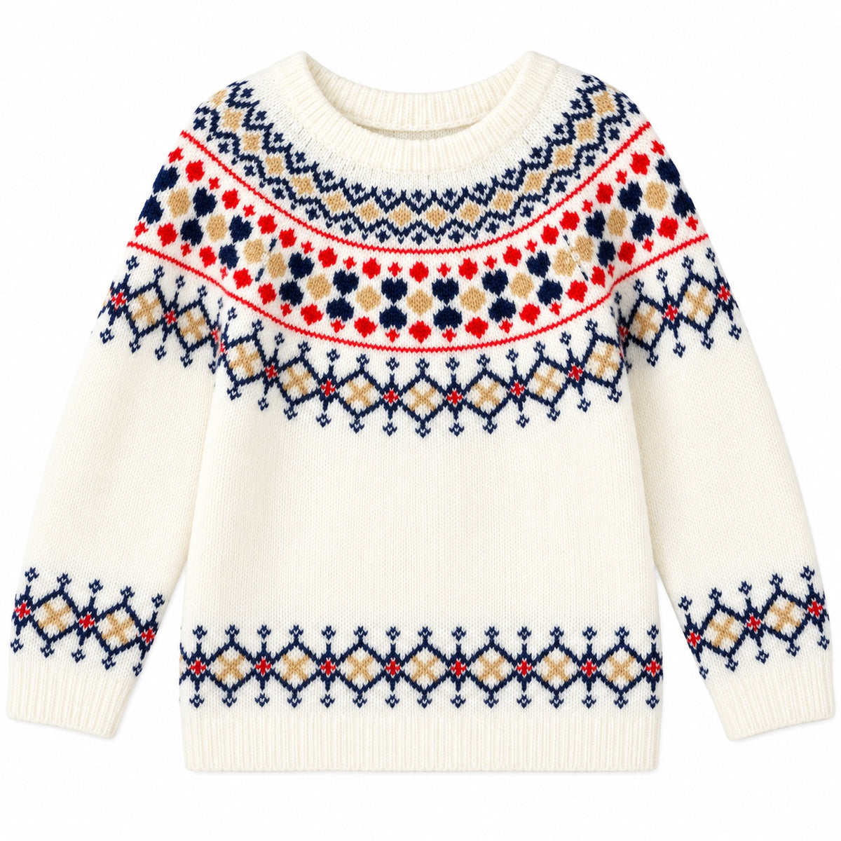 Gémo Kids' White Fair Isle Knit Sweater