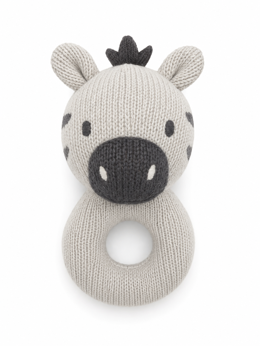 George Knitted Zebra Baby Rattle