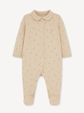 George Neutral Collared Sleepsuit – Warm Beige