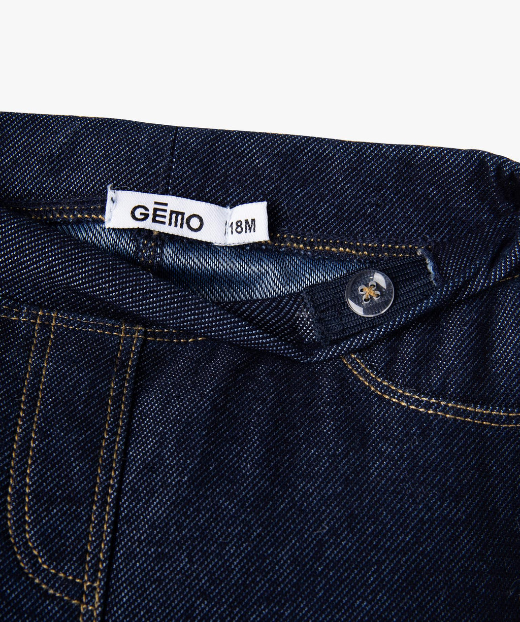 GÉMO Baby Girl Raw Denim Jeggings – Adjustable Waist