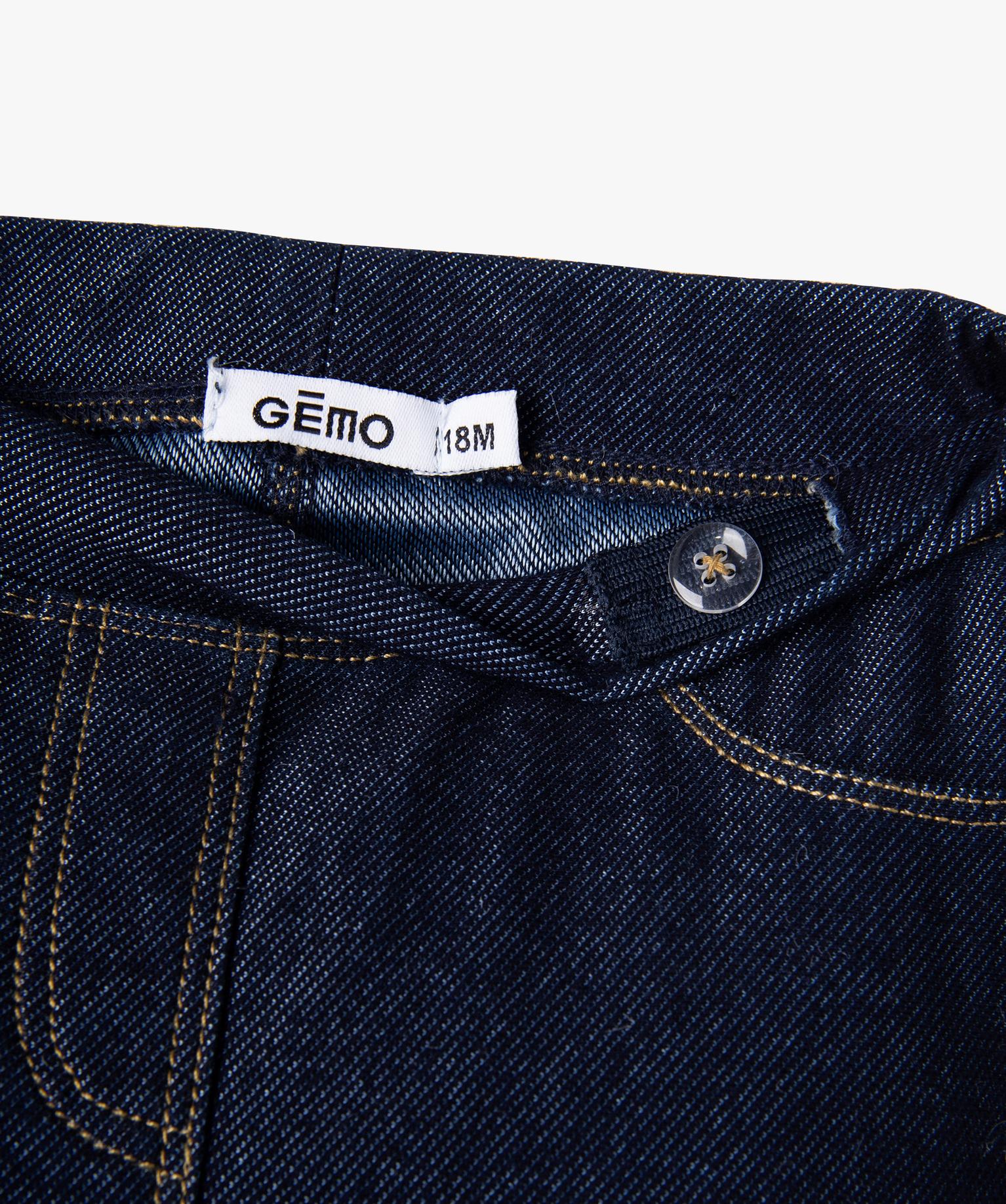 GÉMO Baby Girl Raw Denim Jeggings – Adjustable Waist