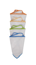 Contrast Trim White Dribble Bibs – 5 Pack