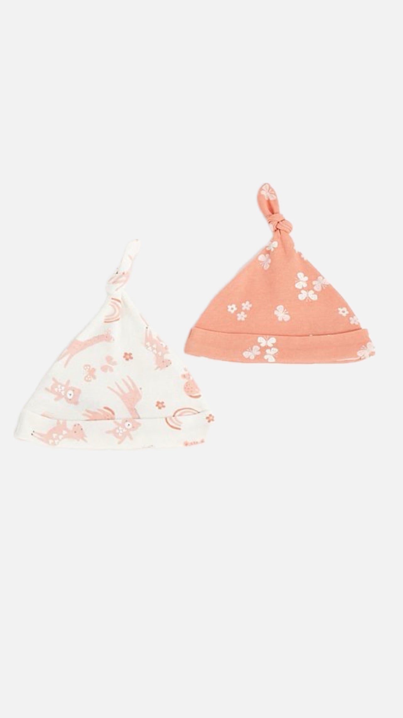 Pink Floral Baby Hat – 2 Pack
