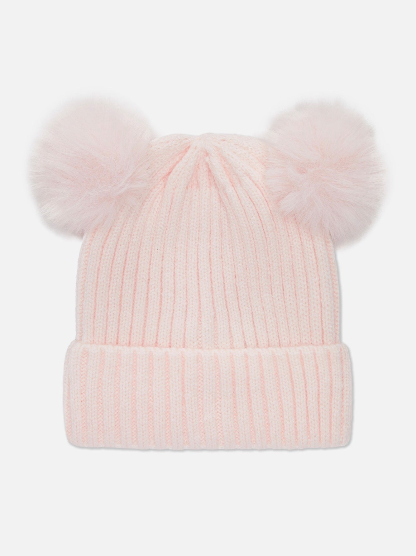 Pink Double Pom Pom Beanie