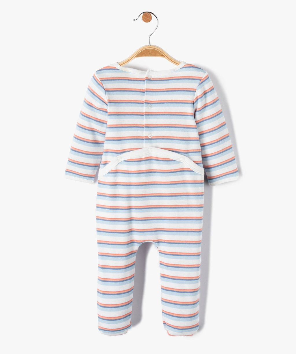 GÉMO Baby Striped “You Are Just Perfect” Footed Sleepsuit