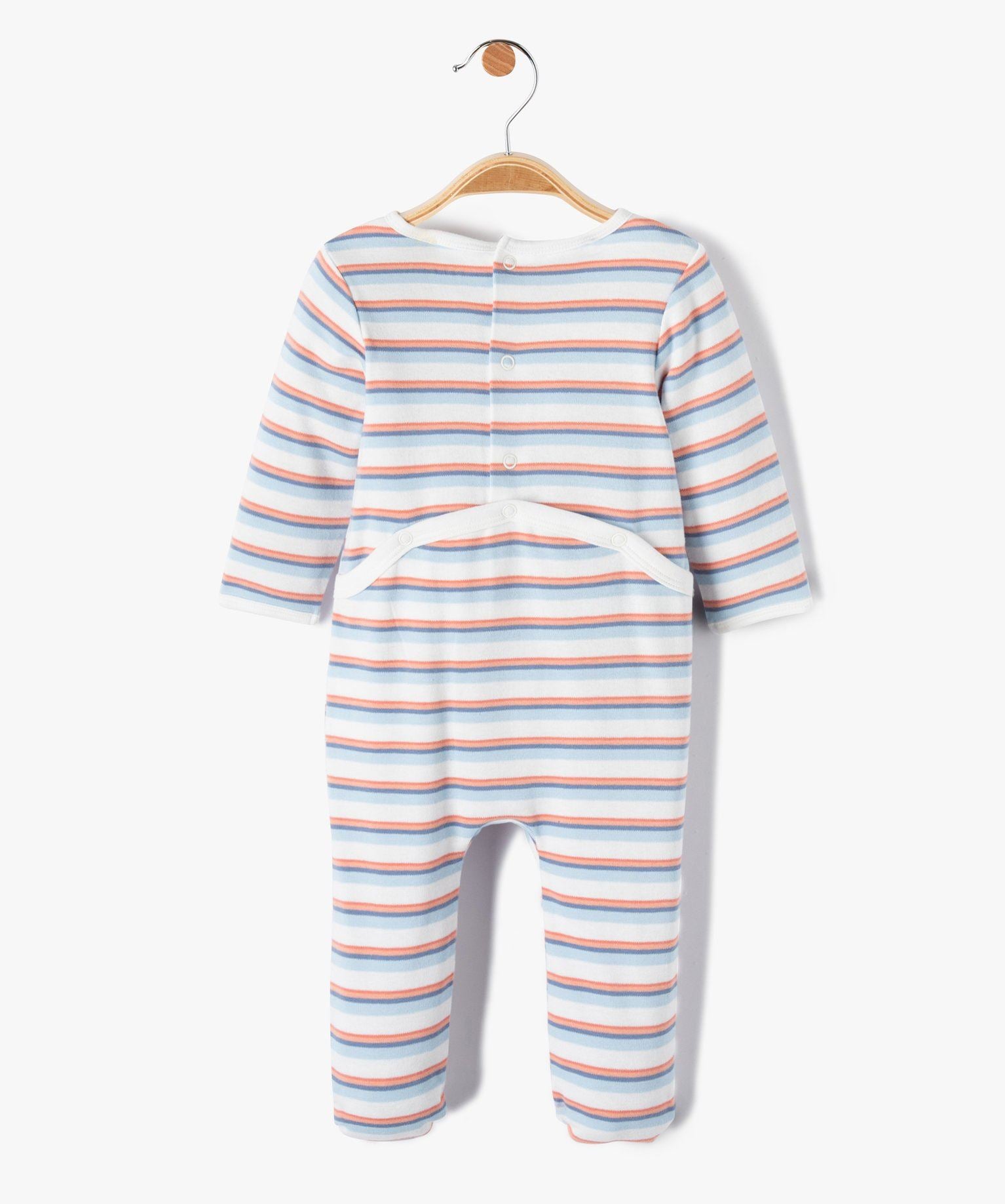 GÉMO Baby Striped “You Are Just Perfect” Footed Sleepsuit
