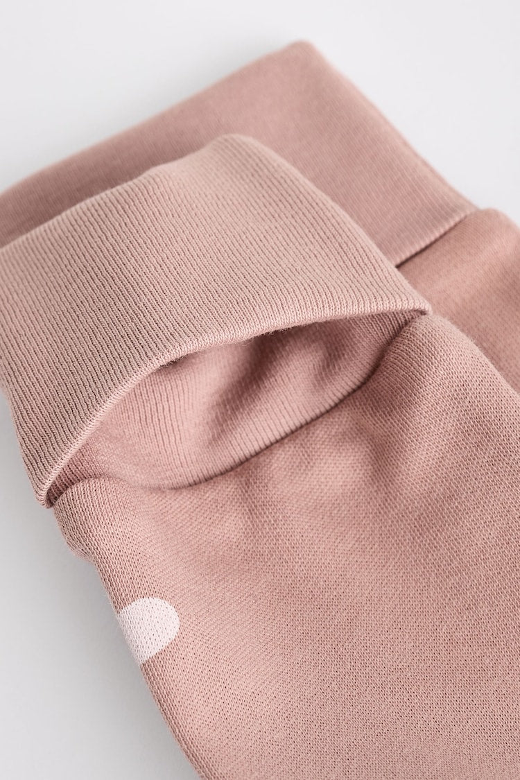 Brown & Pink 4-Pack Two-Way Zip Cotton Baby Sleepsuits
