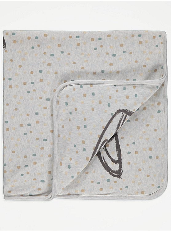 George Printed Baby Blanket – Neutral Grey
