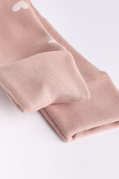 Brown & Pink 4-Pack Two-Way Zip Cotton Baby Sleepsuits