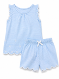 George Striped Scallop Trim Summer Set