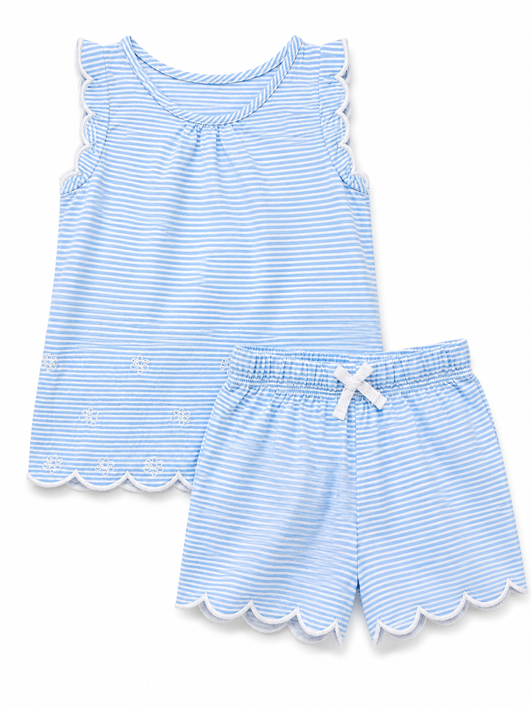 George Striped Scallop Trim Summer Set