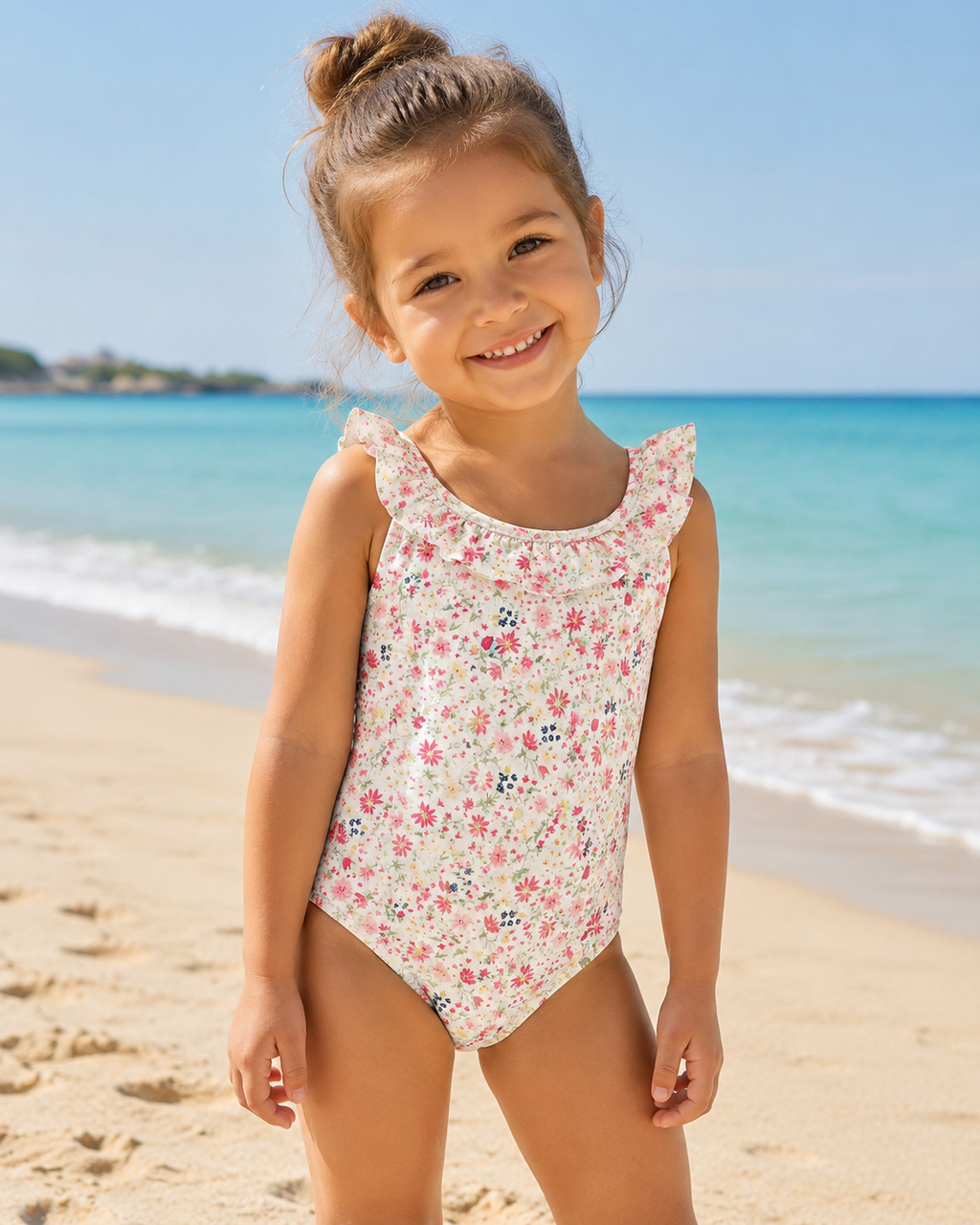 Zara Kids Floral Frill Swimsuit