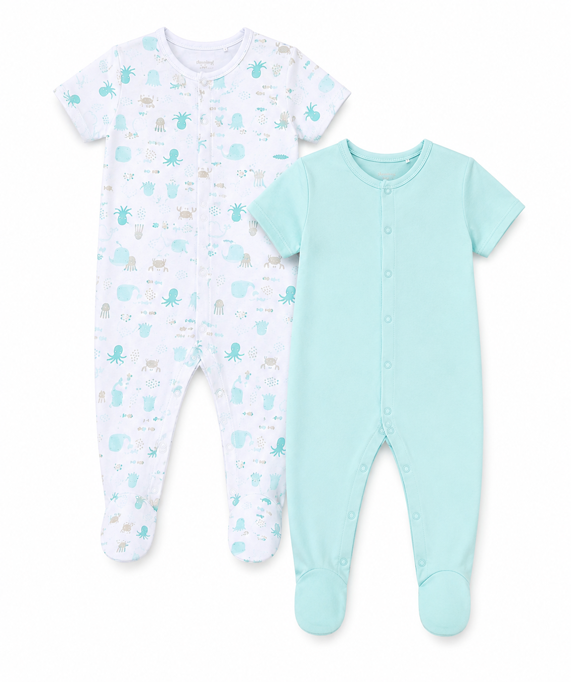 Baby Sleepsuit Set – 2 Pack Ocean Print