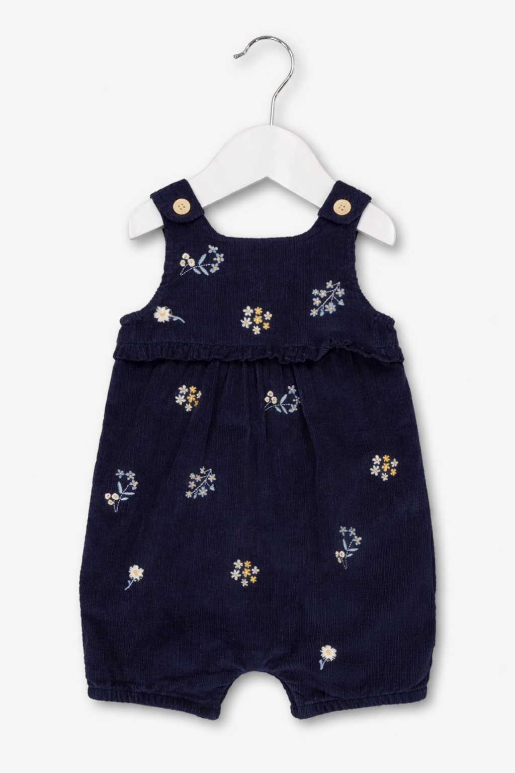 TU Baby Navy Floral Corduroy Romper