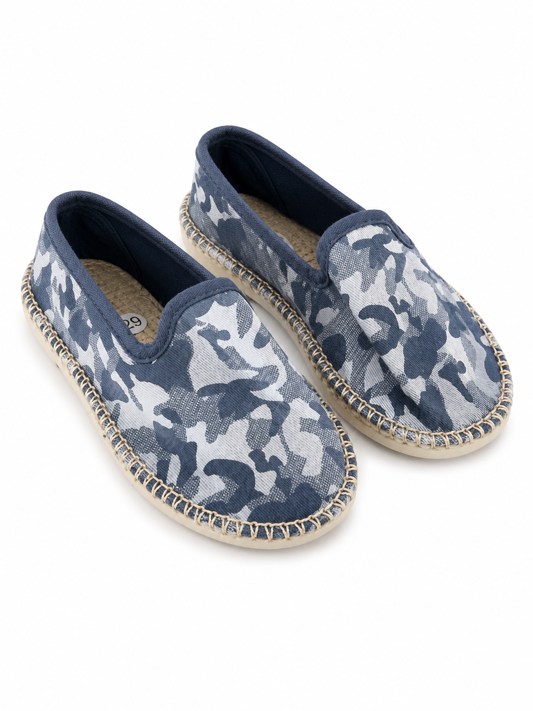 Blue Camouflage Kids Espadrille Slip-Ons