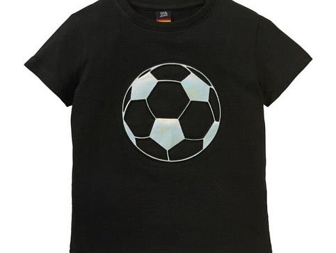 Y.F.K. Boys Football Graphic T-Shirt – Black
