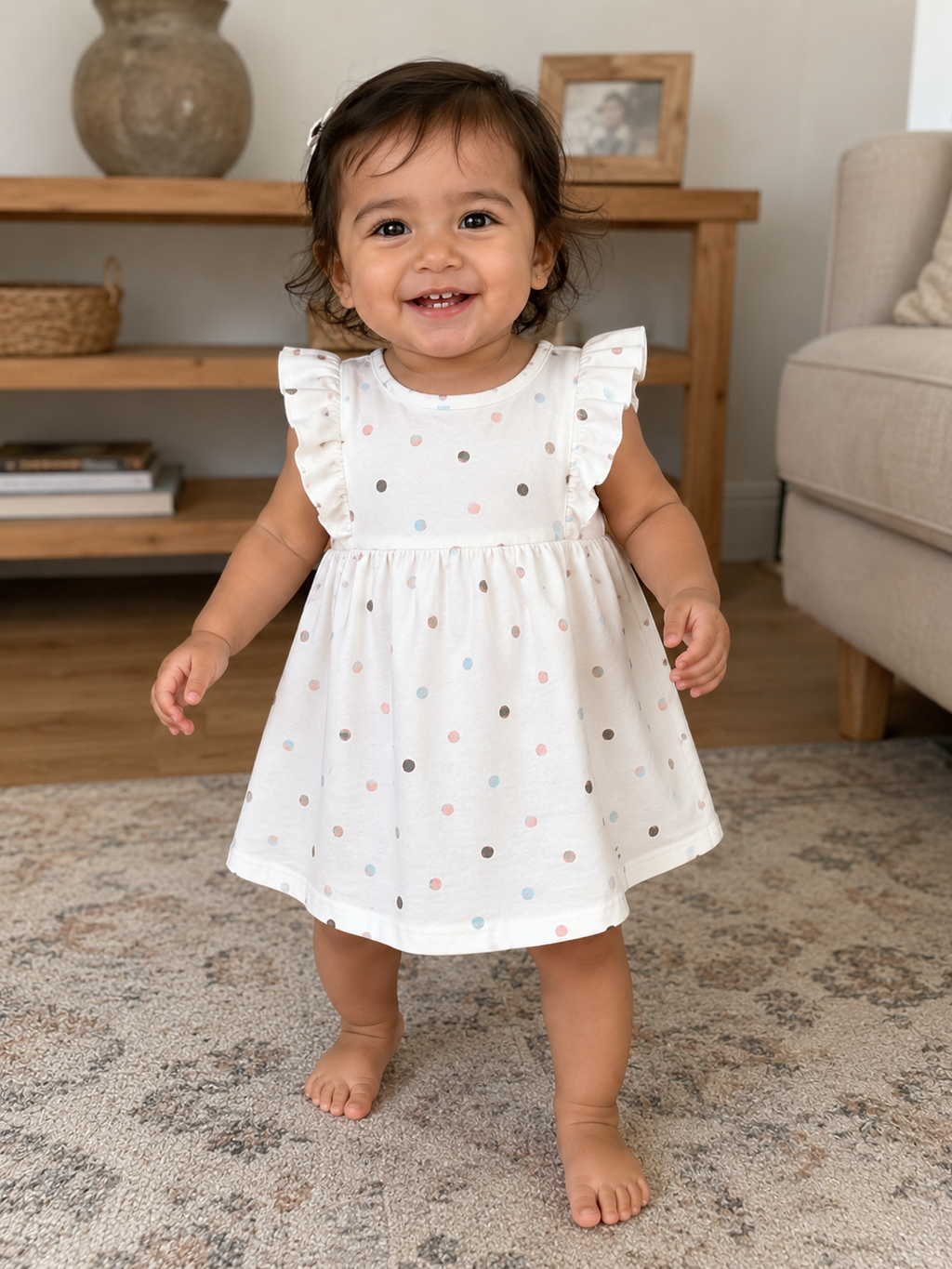 Pastel Polka Dot Frill Dress