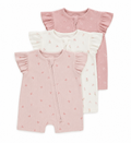 George Baby 3-Pack Floral Zip Rompers
